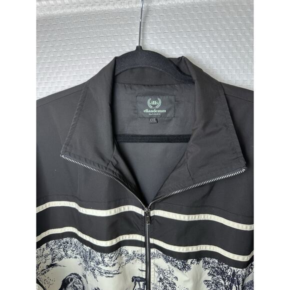 Ellandemm Women's Black White Toile Coat Jacket Zip XXXL 3x $120 - Picture 10 of 16